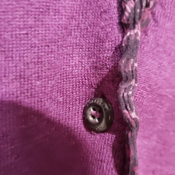 Burberry sweater cardigan purple wool cashmere silk size S - Picture 4 of 7